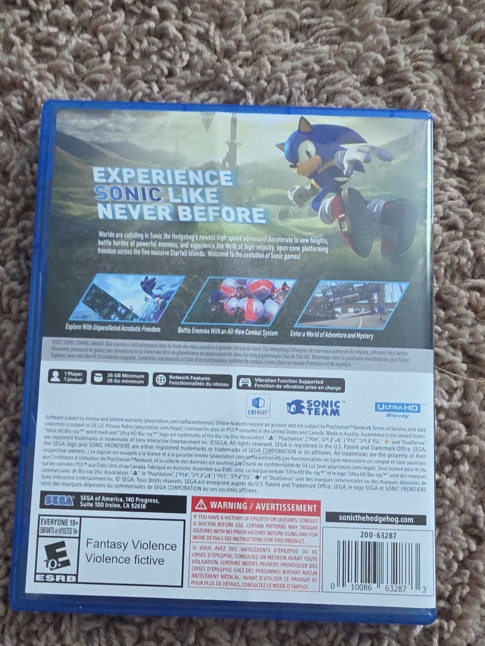 Sonic Frontiers for PS5 - Blue Cover - Picture 2 of 4